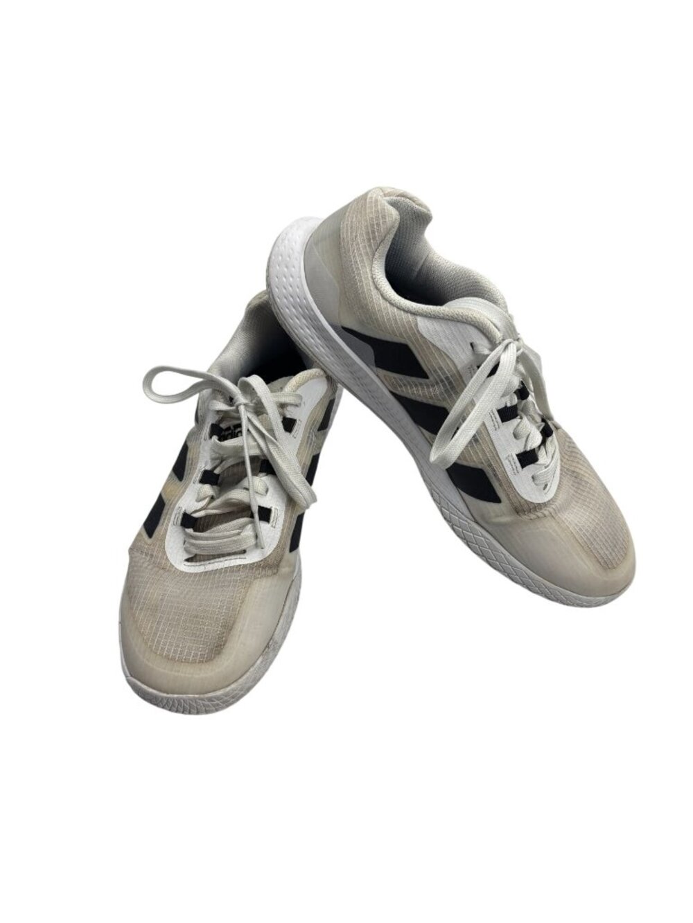 Adidas Mens Running Shoes White & Black Size 9 EU 43 1/3 Lightweight Mesh Athlet